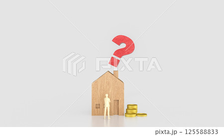 The House and question mark for real estate or property concept 3d rendering. The House and question mark for real estate or property concept 3d rendering. 125588833