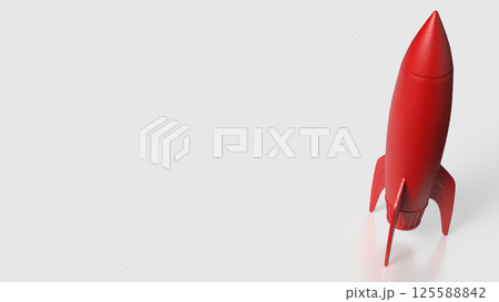 The Red rocket on white Background 3d Rendering. 125588842