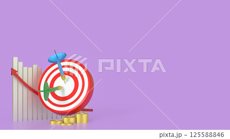 The  Target and gold coins for Business concept 3d rendering. 125588846