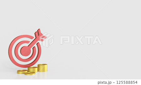 The Red target and gold coins for Business concept 3d Rendering. The Red target and gold coins for Business concept 3d Rendering. 125588854