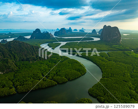 Aerial View of Heart shape island Aerial View of Heart shape island 125589079