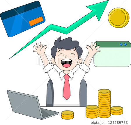 Exhilarating Investment Gains businessman activity Exhilarating Investment Gains businessman activity 125589788