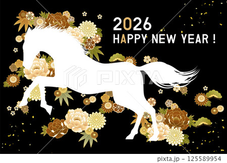 2026年　令和8年　午年　年賀状テンプレート 125589954