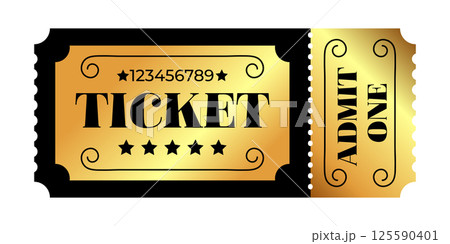Design of Golden ticket template. Design of Golden ticket template. 125590401