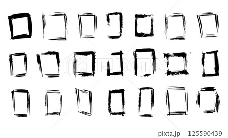 Black borders painted with dry brush, square and rectangle frames, set of grunge black frames, collection of frames made with ink, abstract rectangles for decoration and design Black borders painted with dry brush, square and rectangle frames, set of grunge black frames, collection of frames made with ink, abstract rectangles for decoration and design 125590439