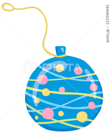 青色の水ヨーヨーのイラスト ベクター素材 125590442