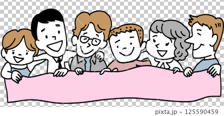 People holding banners 125590459