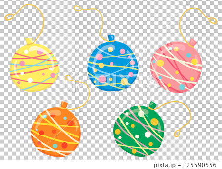 Colorful water yo-yo illustration set vector material 125590556