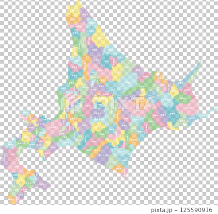 Hokkaido City/Town/Village_Pastel 125590916