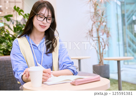 シェアオフィスで仕事をする女性 シェアオフィスで仕事をする女性 125591381