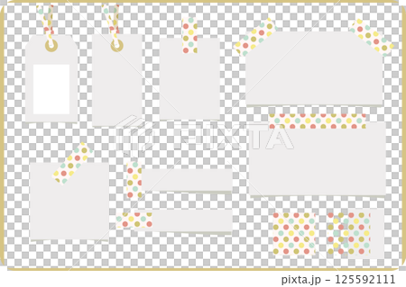 彩色圓點圖案遮蔽膠帶和便箋材質套組（用於計劃表、標籤和便利貼） 125592111