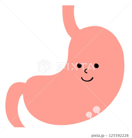 自覚症状のない良性のポリープがある胃のイラスト 125592226