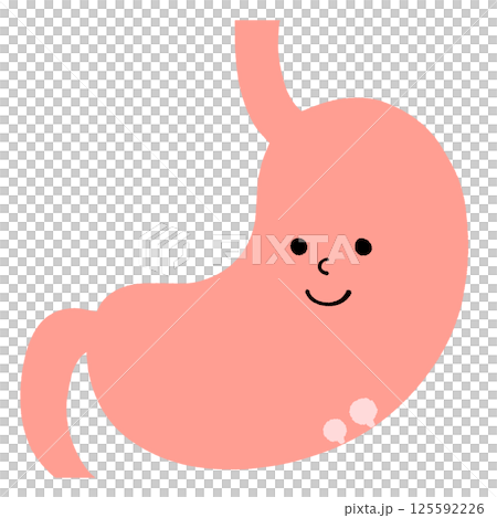 自覚症状のない良性のポリープがある胃のイラスト 125592226