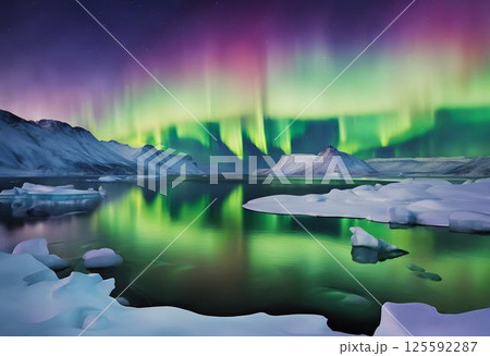 Shimmering Curtains of Northern Lights Magic 125592287