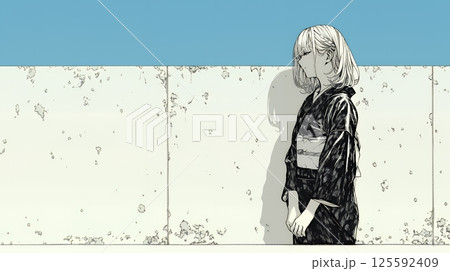 葬儀で黒紋付を着た女性