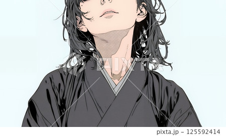 葬儀で黒紋付を着た女性
