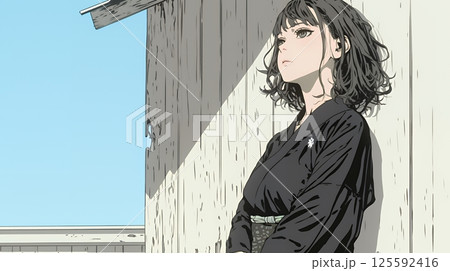 葬儀で黒紋付を着た女性