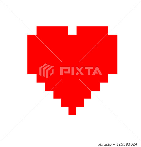 Pixel heart pictogram, icon or logo. Vector illustration isolated on white background. EPS 10 125593024