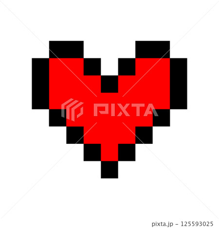 Pixel heart pictogram, icon or logo. Vector illustration isolated on white background. EPS 10 Pixel heart pictogram, icon or logo. Vector illustration isolated on white background. EPS 10 125593025