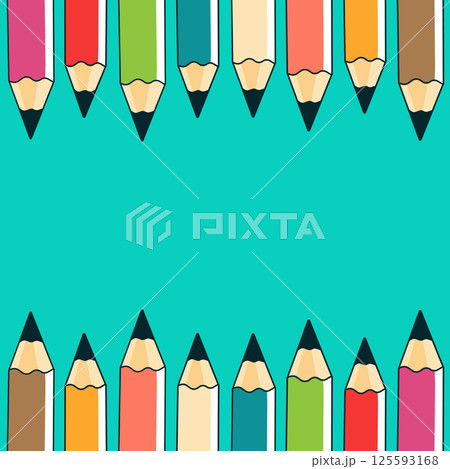 colored pencils flat vector illustration colored pencils flat vector illustration 125593168