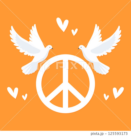 Doves and Peace Flat Vector Illustration Doves and Peace Flat Vector Illustration 125593173