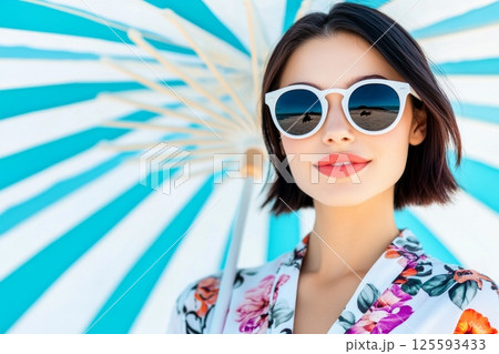 Botanical diagram of a caper plant showcasing its leaves, flowers, and buds for educational use 125593433