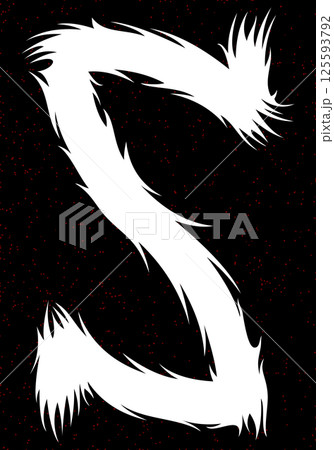Death-metal font. Spiky letter on black background. Custom lettering. 125593792