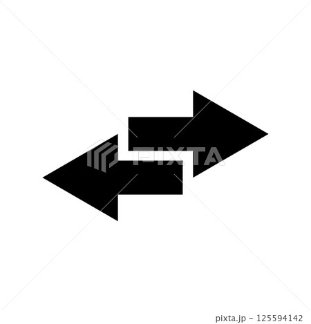 Transfer arrows icon. Linear style sign for mobile concept and web design. Left right arrows icon. Symbol, logo illustration. Vector isolated on white background. 125594142