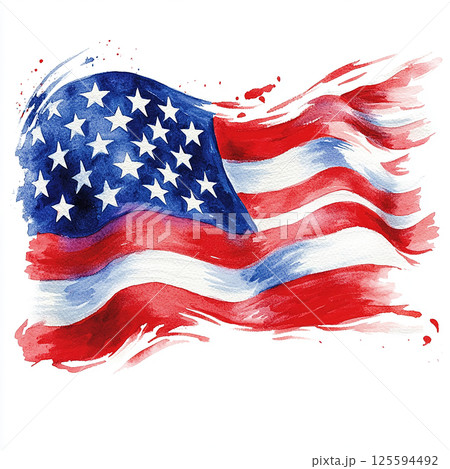 Waving flag of the United States captures the essence of patriotism and national pride 125594492
