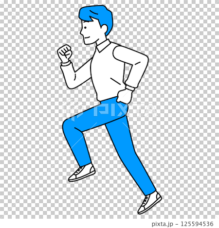 Casual man running (sideways) 125594536