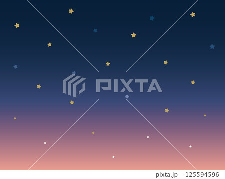 ファンシーでゆめかわいい夜空の背景素材 ファンシーでゆめかわいい夜空の背景素材 125594596