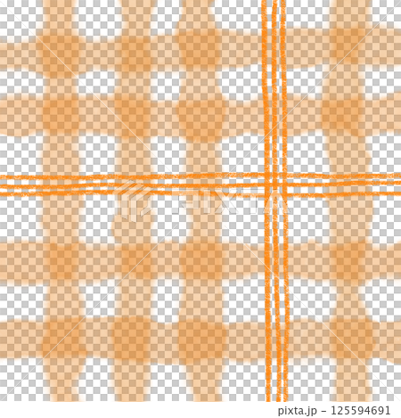 Orange Plaid Gingham Check Hand Drawn Background Pattern Overlay Orange Plaid Gingham Check Hand Drawn Background Pattern Overlay 125594691