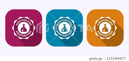 Additives free icon design illustration. No additives sign symbol in shadow button design Additives free icon design illustration. No additives sign symbol in shadow button design 125594977