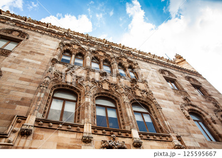 Beautiful antique buildings of the historical downtown of Mexico City. 125595667