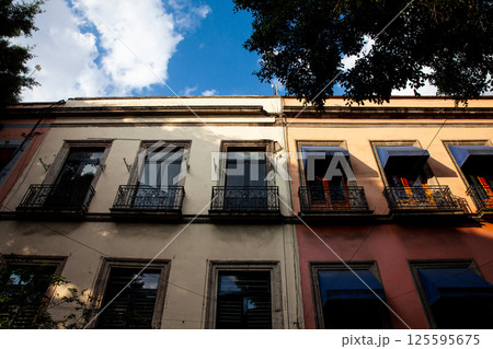 Beautiful antique buildings of the historical downtown of Mexico City. 125595675