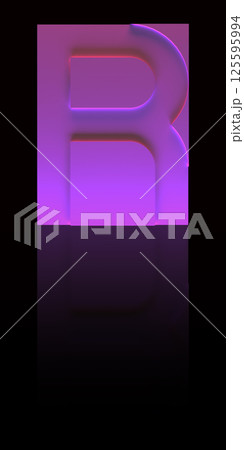 Decorative letter in the dark. 3D rendered illustration. 125595994