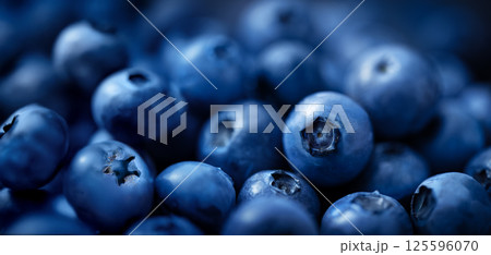 Fresh Blueberries Set Against a Beautiful and Vibrant Colorful Background 125596070
