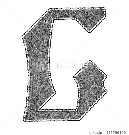 Monochrome grunge letter. Decorative rough font. 125596136