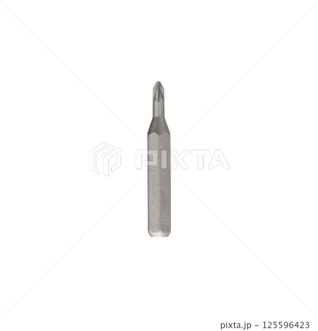 Iron bit for screwdriver and drill on Isolated on a white background 125596423