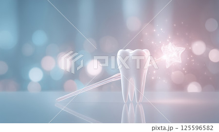 Illustration on a dental theme, children's fairy tales, tooth fairy for children Illustration on a dental theme, children's fairy tales, tooth fairy for children 125596582