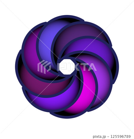 Vivid Abstract Swirl Design in Purple Gradient Tones 125596789