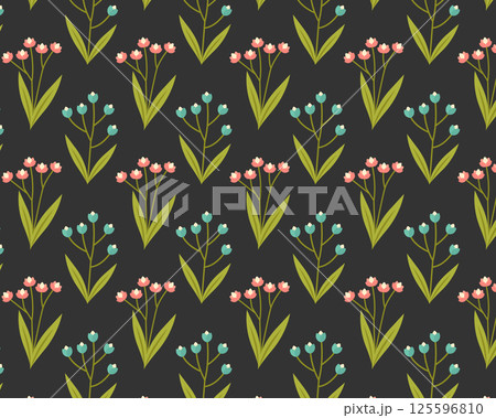 Spring floral pattern. Floral wallpaper, scrapbooking. Vector illustration 125596810