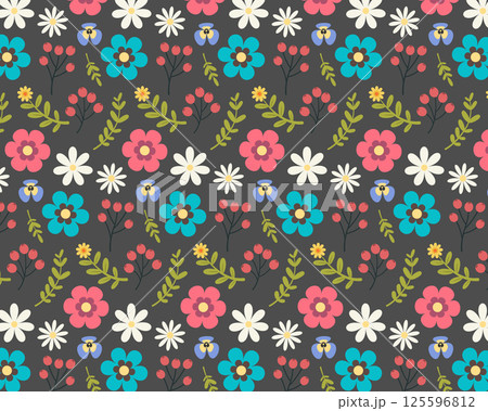 Spring floral pattern. Floral wallpaper, scrapbooking. Vector illustration Spring floral pattern. Floral wallpaper, scrapbooking. Vector illustration 125596812