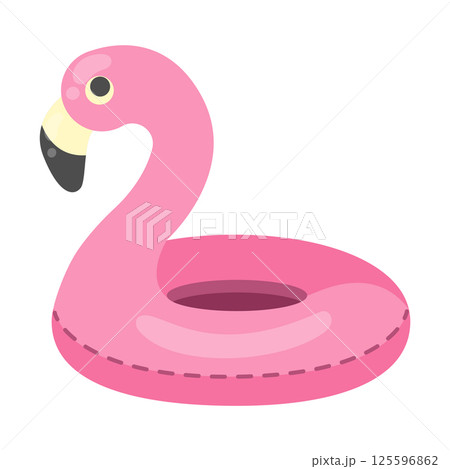 Inflatable flamingo. Swimming ring. Vector illustration Inflatable flamingo. Swimming ring. Vector illustration 125596862