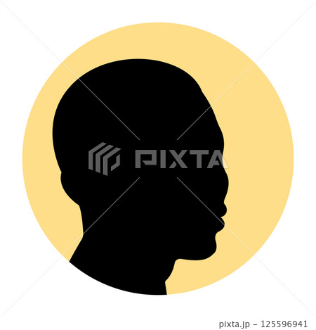 Silhouette of a dark-skinned man.   Vector illustration 125596941