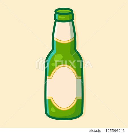 Green Bottle. Hand Vector Illustration 125596943