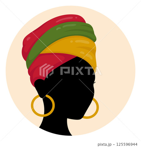 Silhouette of African-American woman.   Vector illustration 125596944