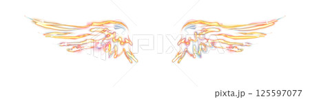 Transparent, luminous, iridescent wings. Abstract glowing stylized wings, isolated. Neon glow wing. png Transparent, luminous, iridescent wings. Abstract glowing stylized wings, isolated. Neon glow wing. png 125597077