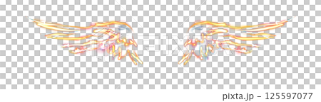Transparent, luminous, iridescent wings. Abstract glowing stylized wings, isolated. Neon glow wing. png Transparent, luminous, iridescent wings. Abstract glowing stylized wings, isolated. Neon glow wing. png 125597077