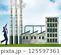 Businessman in carbon tax concept 125597361